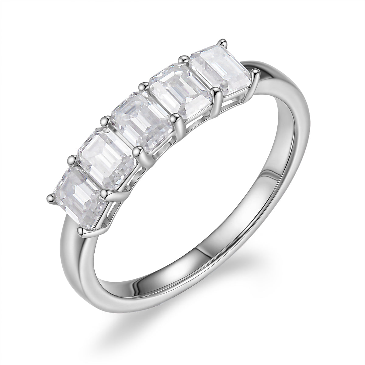 祖母綠型五鑽永恆戒指 - D-Only