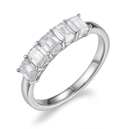 祖母綠型五鑽永恆戒指 - D-Only