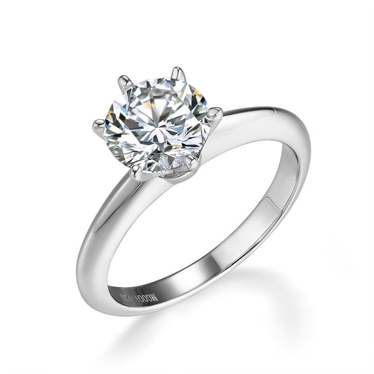 經典劍脊六爪培育鑽石戒指 - D-Only