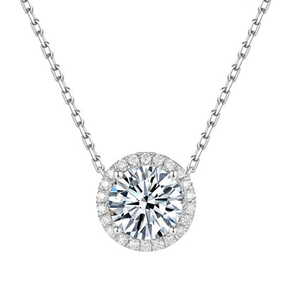 光環鑲鑽培育鑽石頸鏈 - D-Only