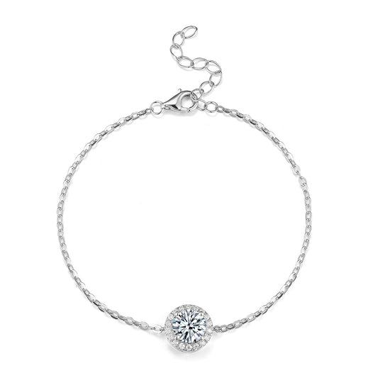 光環鑲鑽培育鑽石手鏈 - D-Only