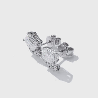 Emerald-cut 10+Love earrings
