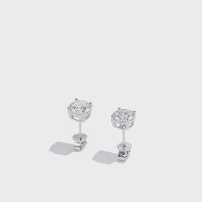 四爪培育鑽石耳環