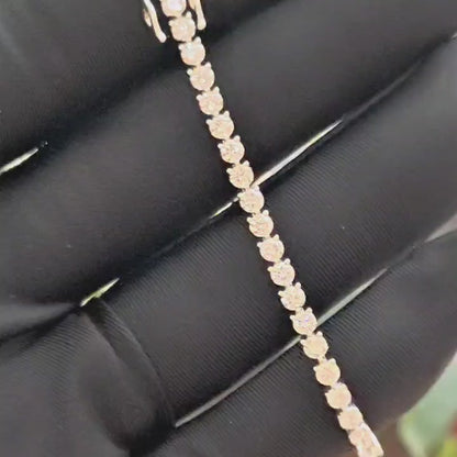 三爪鑽培育石網球手鍊 (每粒10份)