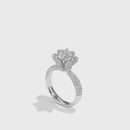 花束隱藏光環培育鑽石戒指