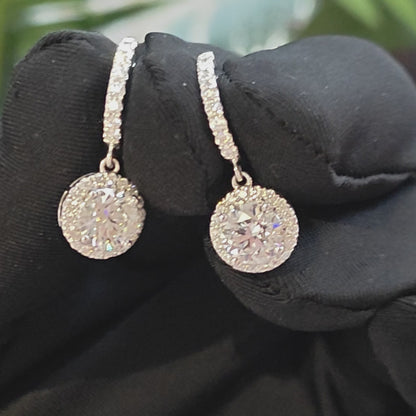 光環鑲鑽培育鑽石耳圈