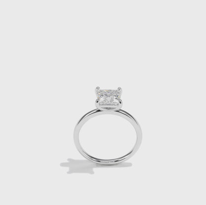 公主方形單顆鑽培育鑽石戒指