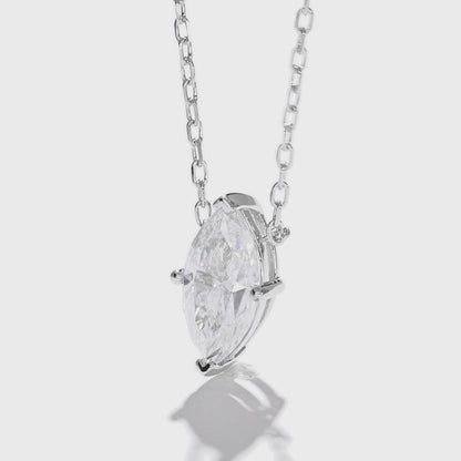 經典馬眼形培育鑽石頸鍊