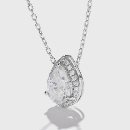 水滴形光環培育鑽石頸鏈