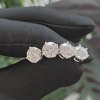 四爪培育鑽石耳環