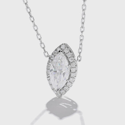 馬眼形光環培育鑽石頸鏈