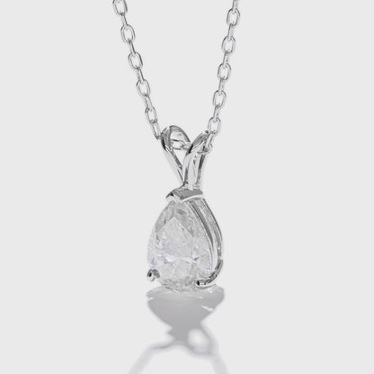 水滴形許願骨培育鑽石頸鏈