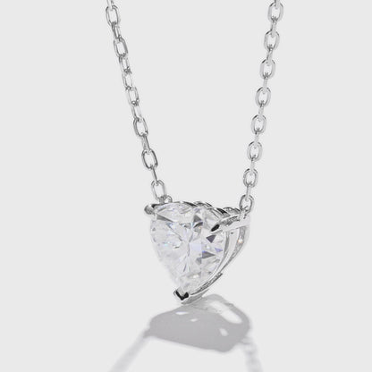 經典心形培育鑽石頸鏈