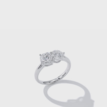 Cushion-shaped Toi Et Moi ring