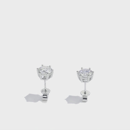 六爪培育鑽石耳環