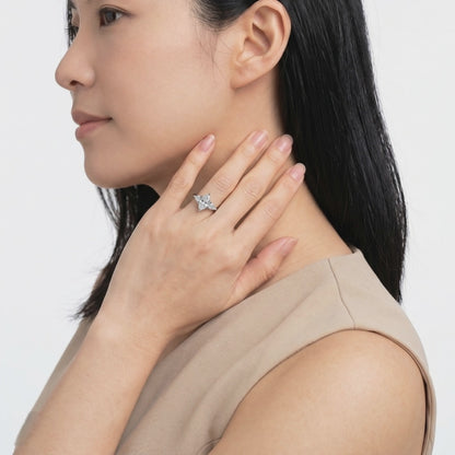 Marquise and Pear Three-Diamond Ring