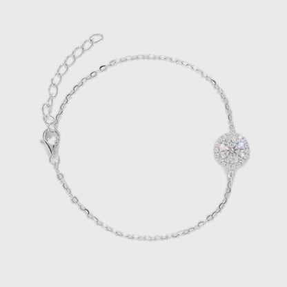 光環鑲鑽培育鑽石手鏈