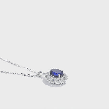 經典複古橢圓寶石光環吊墜