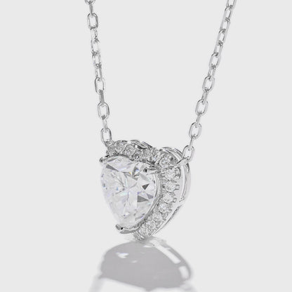 心形光環培育鑽石頸鏈