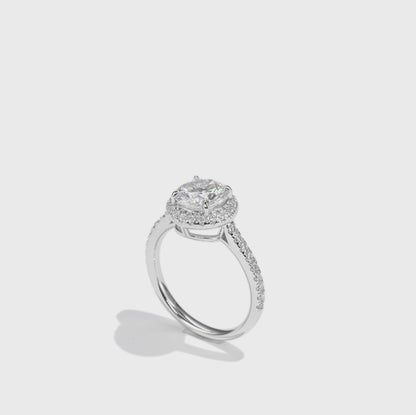 經典光環鑲嵌培育鑽石戒指