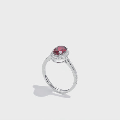 橢圓形光環鑲寶石戒指