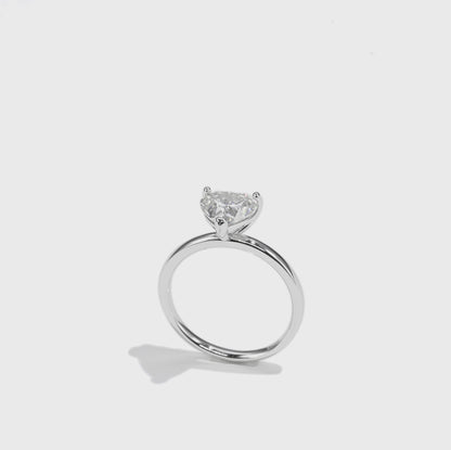 心形單顆鑽培育鑽石戒指
