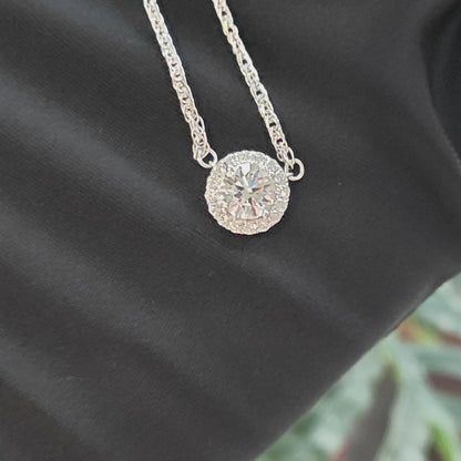 Halo Lab Grown Diamond Necklace