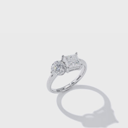 Princess-Cut Toi Et Moi Ring