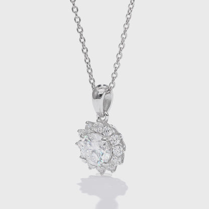 日光光環培育鑽石吊墜