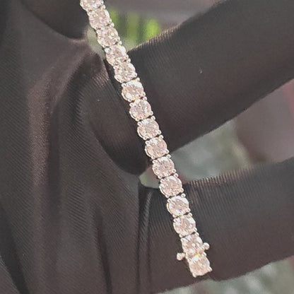 經典4爪培育鑽石網球手鍊 (每粒15份)