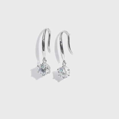 經典六爪培育鑽石耳勾