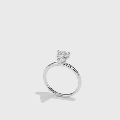 水滴形單顆鑽培育鑽石戒指