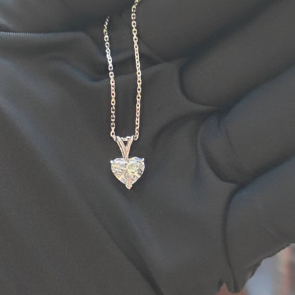 心形許願骨培育鑽石頸鏈