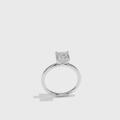 枕形單顆鑽培育鑽石戒指