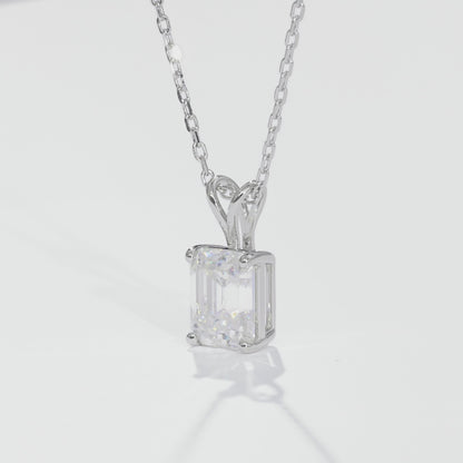 祖母綠形許願骨培育鑽石頸鏈