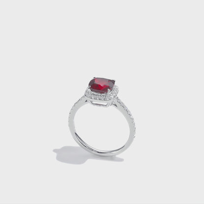 枕形光環鑲寶石戒指