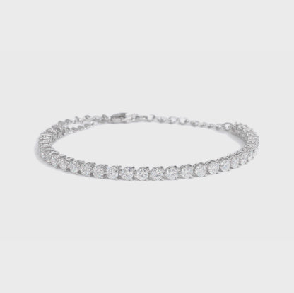 三爪鑽培育石網球手鍊 (每粒10份)